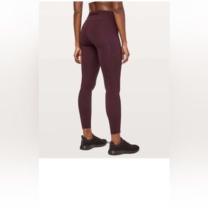 Lululemon size 10 speed up tight black Cherry purple maroon 26" 7/8 length